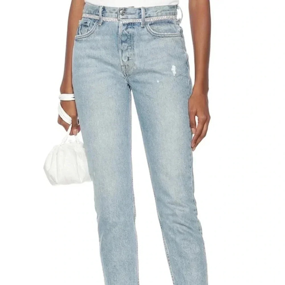 GRLFRND Denim - GRLFRND Karolina  Embellished High Rise Button-Fly Skinny Denim Jeans Size 31